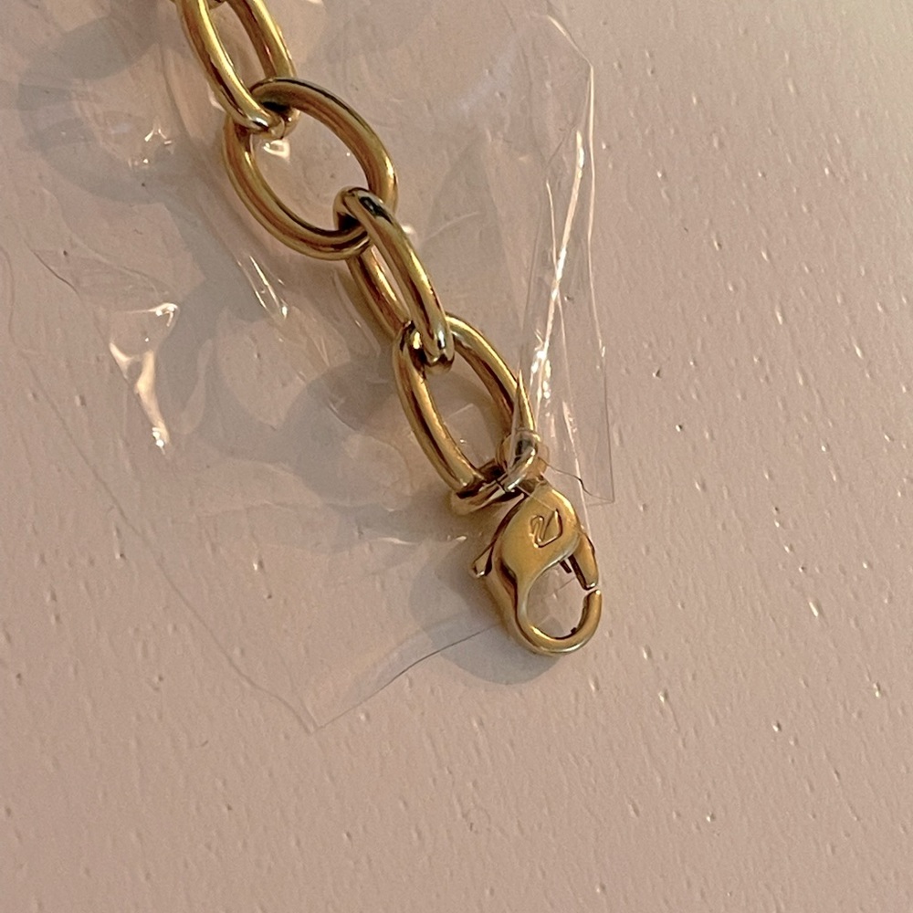 Swarovski charm bracelet gold tone new chain links